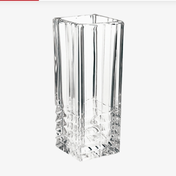 BORMIOLI ROCCO Flower Vase Duemila Glass. Crystal Cut Modern MCM Art Deco Style - Picture 1 of 1
